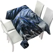 Silverblood Dragon on a Snowy Mountain Tablecloth