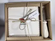 NEW Rae Dunn Artisan WATERMELON CHEESE PLATE Platter Knife + Board Set 6”