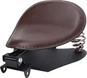 Patterned Faux Leather Neoprene Foam Cushion Spring Base Plate Bracket Motorcycle Solo, Suitable for Retro Motorcycle, Stylish Solo with Resilience and Durability (Brown)