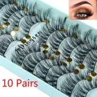 Natural Wispy False Eyelashes Extension Tools 3D Faux Mink Hair Crisscross