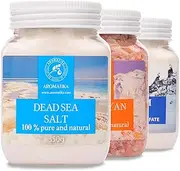 Bath Salts Set - Epsom Salt - Himalayan Pink Salt - Dead Sea Salt 100% Pure and Natural - Body Care - Best for Good Sleep - Beauty - Bathing - Body Care - Wellness - Relax - Aromatherapy - Spa