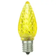 6PK C9 Yellow LED Christmas Chandelier LightBulb, Shatterproof, 0.4W, 4.5LM, E17