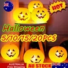 5~20pcs Halloween Pumpkin LED Light Up Balloons Glow In Dark Props Lantern Latex