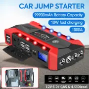 12V 99900mAh Portable Car Jump Starter Battery Power Bank Pack Charger Booster