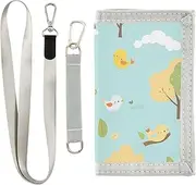 [Yoogain] Cartoon Childish Cute Birds Tree Blue wallet gifts for young minimalistic billfold with lanyard, cartoon childish cute birds tree blue, 1 size, Fashion