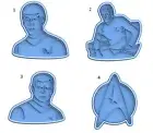 Star Trek Cookie Cutter Biscuit Fondant Cake Embosser Set