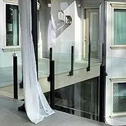 Stainless Steel Glass Handrail Post with Complete Kit for Pool Fence, Side Mount Handrail Post for Outdoor Stairs, Villa, Balcony Stairs, Hallway Stairs (Left End)