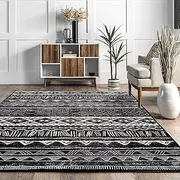 Tinyboy-hbq Area Rug Living Room Rugs Bedroom Carpet Rug Luxury Imitation Cashmere Rug Modern Decorative Rugs for Living Room Floor Mats (Black/White) (200 * 200cm(6.6 * 6.6ft))