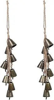 2 Pieces Witch Bells for Door Knob for Protection Handmade Witchcraf Door Hanging Bell Rustic Witch Wind Chimes for Boho Home Room Decor (Rustic)