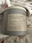 Bath & Body Works BLUE JASMINE & CURRANT 3-Wick Candle 14.5oz LOT/SET of 2