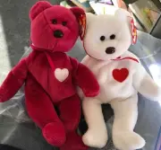 2 Ty Beanie Babies Baby Bears Valentina & Valentino Plush Teddy Bears with Tags