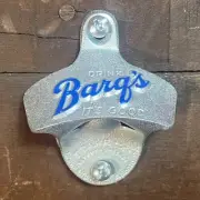 Barq's Bottle Opener Cast Iron Wall Mounted Vintage Chrome Finish