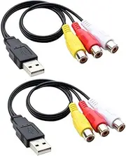 CONGARTENO 1Pair Male to Female Av Cable Adaptor for Video Camera Home Theater Easy Installation Compatible with Speakers Amplifiers and Stereo Systems