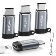 4 Pack Lightning to USB C Adapter for iPhone 15/16 Pro Max/Plus,Samsung