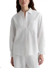 Ag Addison Relaxed Fit Linen Blend Shirt