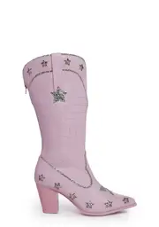 [Y.R.U.] Pearl Star Space Cowgirl Boots - Pink/Silver