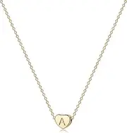 [Anasantiagoana] Tiny Gold Initial Heart Necklace Dainty Letter Heart Choker Necklace for Women