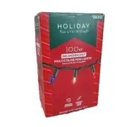 HOLIDAY LIVING 100Ct Incandescent Multicolored Mini Lights,Green Wire