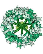 Northlight 24in Shamrocks & Ribbons St. Patrick's Day Wreath