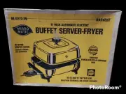 NOS Vintage MIRRO-MATIC 11" Automatic Electric Buffet Server Fryer Harvest SEALD
