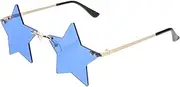[WRITWAA] 2 Pairs Party Sunglasses Star Rimless Glasses Trendy Sun Glasses Sunglasses Trendy Rave Accessories Frameless Glasses Sunglasses Props Halloween Miss Copper Alloy