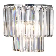 Celestial 2 Light 2 Tier Crystal Glass Wall Bracket, Chrome