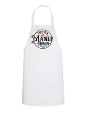 Manly Apron- White Apron with Color design Great Gift