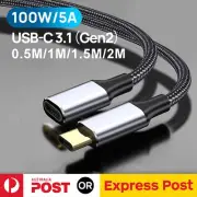 2M USB 3.1 Type C USB C Extension Cable Male to Female Extender Charging Cord AU