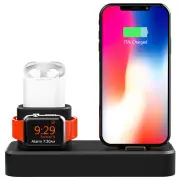 3 In 1 Charging Dock Station Phone Holder For iPhone/Apple Watch/Apple AirPods BLACK COLOR