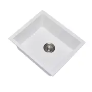533x457x205mm White Granite Stone Single Kitchen Laundry Sink Drop In/Undermount