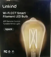 NEW Linkind Wi-Fi Vintage Smart Filament LED Bulb 4-Pack Dimmable Warm White App