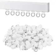 100Pcs Plastic Curtain Track Glider Ceiling Sliding Curtain Track Hooks Showe...