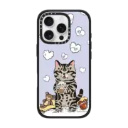 iPhone 16 Pro Impact Case MagSafe Compatible Cat Lilac Love