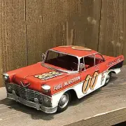 Racing 00 The DOUBLE DOOZER Red Tin Toy Vintage Style Car Vehicle 28cm Japan New