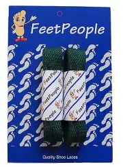 FeetPeople Flat Laces, 2 Pair Pack, 27 - 72 inches, HUNTER GREEN