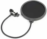 Vonyx Studio Nylon Pop Filter Goose Neck Studio Recording Microphone Screen Barrier attaching clip