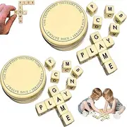 2Pcs Solitaire Dice Word Game for Travel - Classic Letter Game for Word and Puzzle Lovers