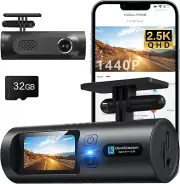 Dash Cam Front, 2.5K 1440P HD Dash Camera for Cars, Smart Mini Dashcam with App,