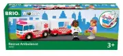Brio 36035 Rescue Ambulance Toy With Lights Sounds For Kids Age 3 And Up