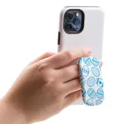 Kickstand Grip AddOn, Universal Phone Holder, Blue Easter Eggs