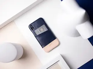 alto Metro iPhone XR真皮手機殼背蓋/ 海軍藍+本色