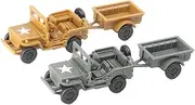 2PCS Plastic 4D Assembly Model Kit 1:72 Scale Truck with Trailer Set Building Model Collections Keepsake