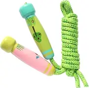 PartyKindom Wooden Handle Skipping Rope for Cartoon Design Durable Exercise Jump Rope for for Fitness Fun Activities Forest Style