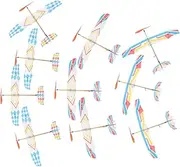 Totority 10Pcs Rubber Band Powered Aircraft Model Lightweight Glider Plane Educational for Outdoor Plaything for Boys and Develops Hand Eye Coordination and Assembly Skills