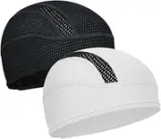 [ROCK TAKIN] Cooling Skull Cap Helmet Liner, Sweat Breathable Mesh Cycling Motorcycle Head Cap Bicycle Running Hat Men Women