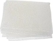 Tofficu Mesh Fabric, Blank Rug Hooking Mesh, Woven Mesh Fabric, Cross Stitch Panels Carpet, Mesh Canvas, Rug Canvas, Mesh Weaving Kit for Rugs - White Plastic