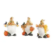 Fall Scarecrow Gnome Figurine Sitters - Set of 3
