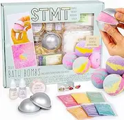 STMT D.I.Y. Bath Bombs Kit by Horizon Group USA, Mix & Mold Your Own 5 Scented Bath Bombs Using Essential Oils, Dried Rose Petals & More, Multicolored