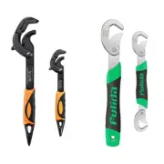 2Pcs Universal Wrench Multifunctional Opening Wrench Adjustable Ratchet Spanner
