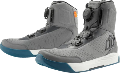 ICON Overlord Vented CE Boots Size 9.5 Gray with BOA Closure and D3O Inserts